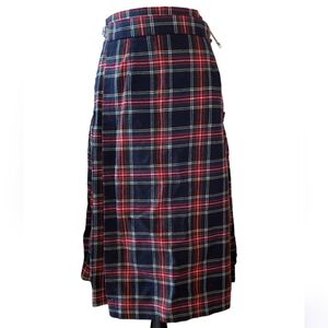 Vintage Pure Wool Tartan Plaid Kilt Skirt Octoberfest Holiday